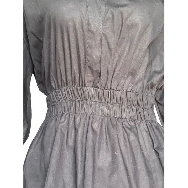 Free People Karolina Black‎ Cotton Mini Dress Puff Sleeve Bubble Hem XS Boho - Image 5