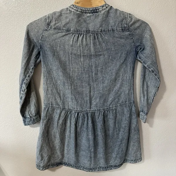 Anthropologie‎ Pilcro Denim Dress Lorelei Tunic Long Sleeve Pockets Boho Size 6 - Image 4