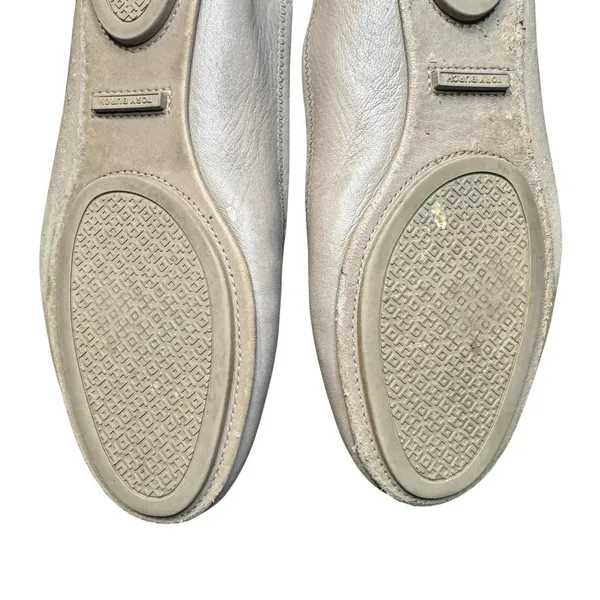 Tory Burch Shoes Womens Size 6 Beige‎ Leather Logo Ballet Flats Casual Comfort - Image 9