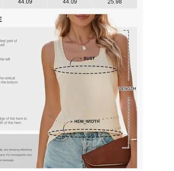 NEW Sleeveless Square Neck Tank Top Knit Fitted S - Image 2