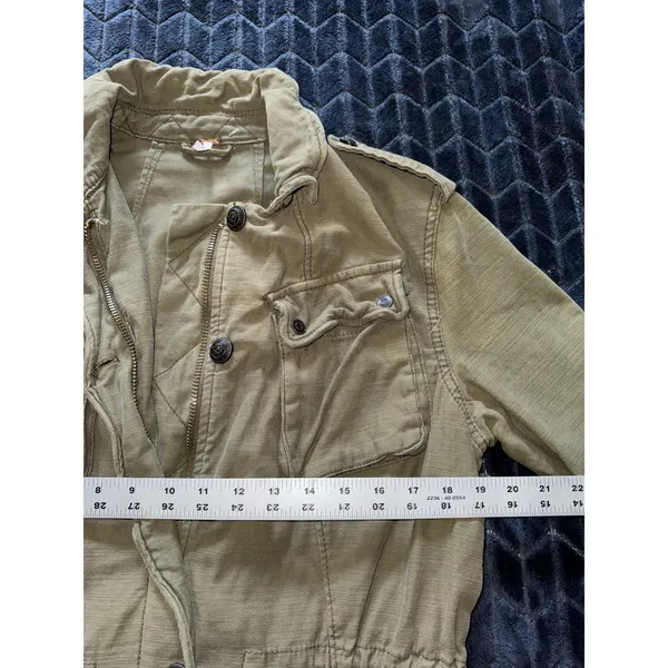 Free People Not Your Brothers Surplus Army Green Full Zip Jacket Size‎ Small - Image 7