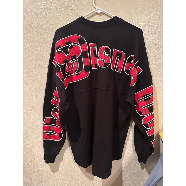 NWOT Disney Parks World Spirit Jersey Buffalo Check Holiday Plaid Red Black M - Image 4