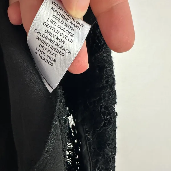 Elle Womens‎ Small Black Lace Longline Vest Open Front Sleeveless Layering Boho - Image 6