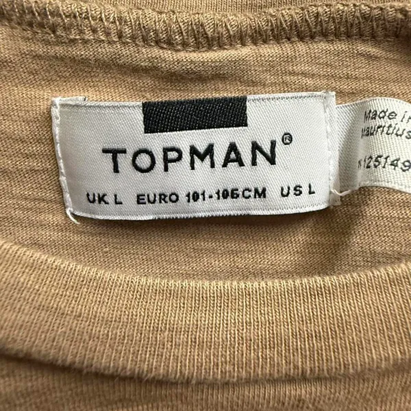 Topman Two-Tone Brown and Cream Short Sleeve Tee - Image 2