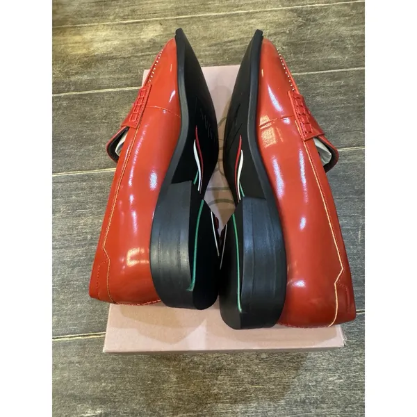 Franco Sarto Women's Red Patent Leather Eden Studded Loafers Slip On Size 8 - Image 10
