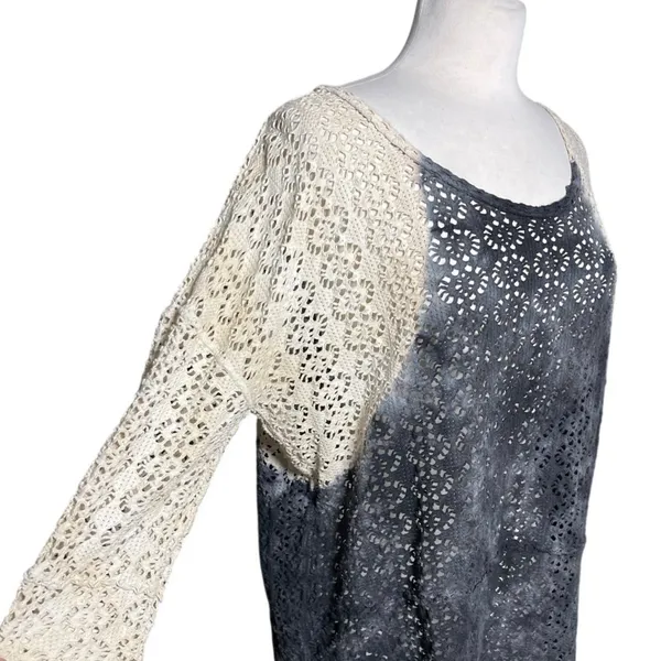 FREE PEOPLE x WE THE FREE Women’s Y2K Dyed Lace 3/4 Sleeve Sheer Top - Image 2