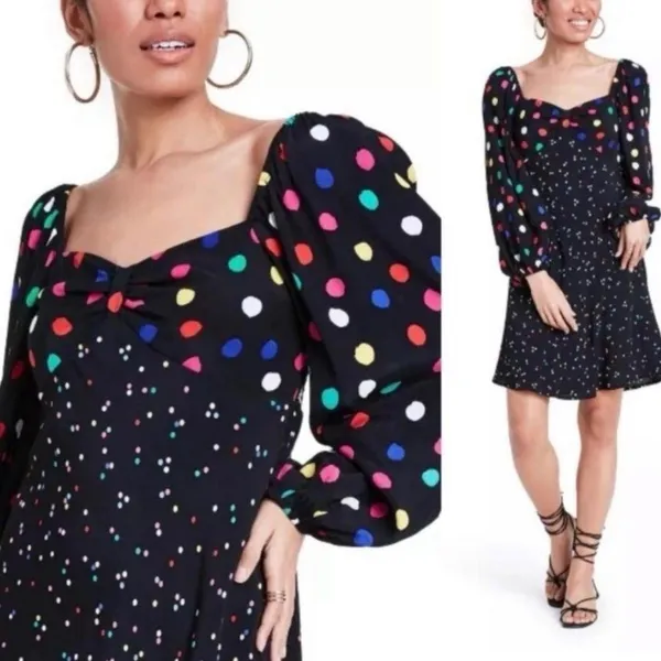 RIXO x Target Polka Dot Sweetheart Puff Sleeve Swing Dress Size 12 Limited - Image 2