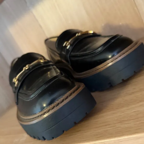 Sam Edelman sz 9 Women Laurs Leather Chunky Slip On Loafers Academia Retro Work - Image 5