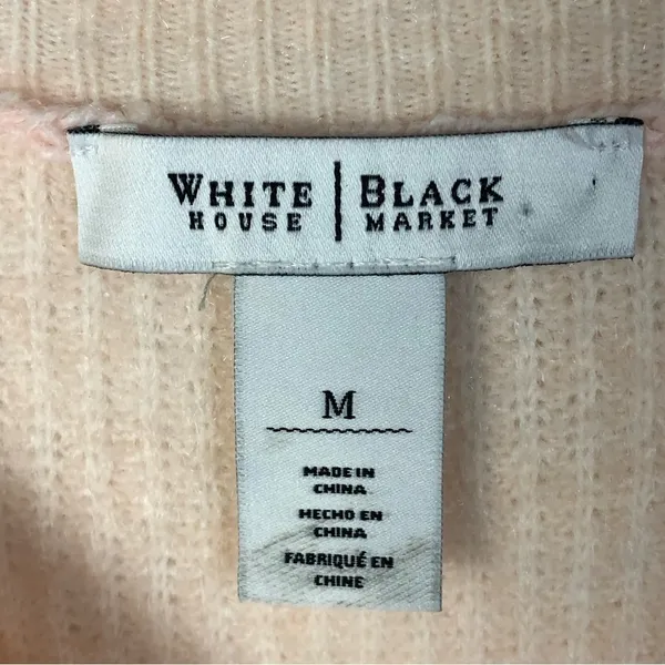 White House Black Market WHBM Blush Pink Bateau Neck Pullover‎ Sweater M - Image 4