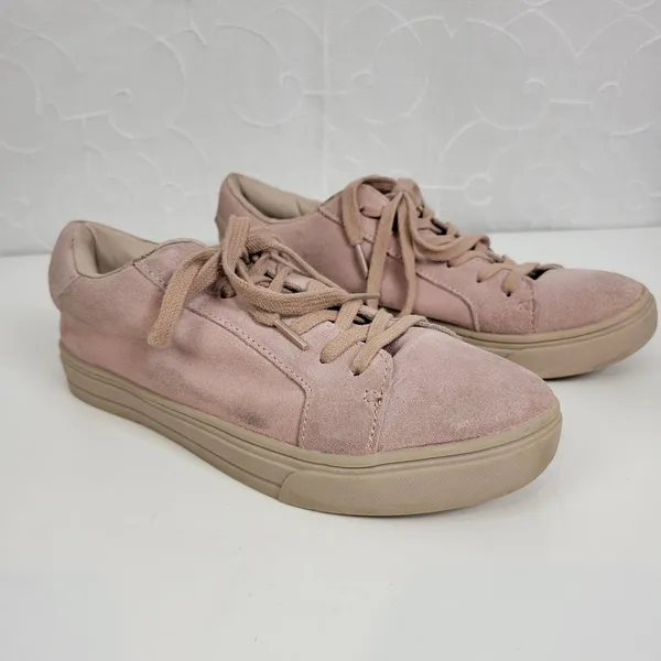 LFL by Life Womens Shoes Size 8 Baby Pink Suede Lace-Up Fashion Sneaker - Image 2