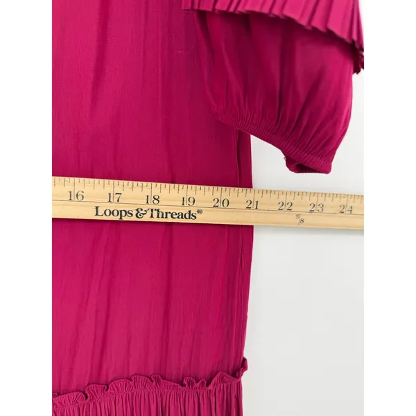Chico’s NWT Pleated Tiered Maxi Dress Orchid Pink Flowy Boho Size 1 (8/10) - Image 8