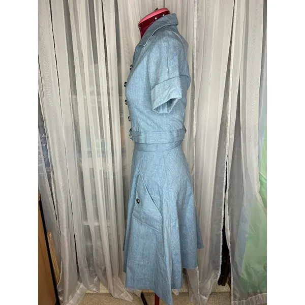 Skirt set swing skirt button up top Gray - Image 8