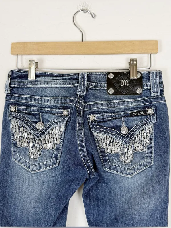 Miss Me Jeans Bootcut Denim Rhinestone Jeans - Image 2