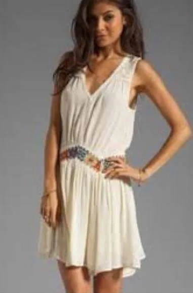 Free People embroidered waist crochet neckline gauze dress - Image 2