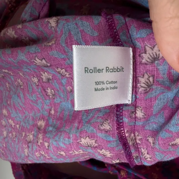 Roller Rabbit Augusta Darya Floral Button Up Shirt Dress‎ Large Lightweight Boho - Image 9