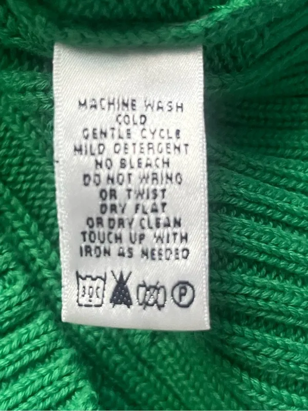 Vintage Lilly Pulitzer Kelly Green Cable Knit 100% Cotton Long Sleeve Sweater M - Image 5