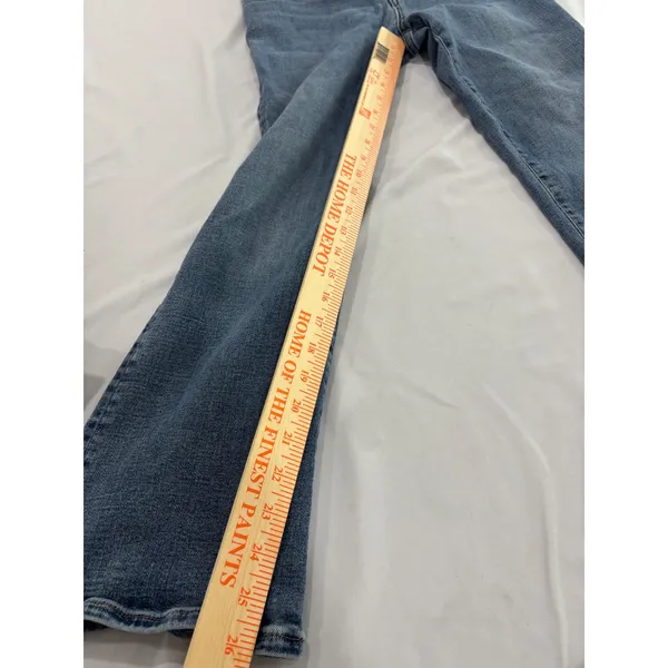 Madewell Mid-Rise Kick Out Jeans Blue Stretch Denim Size 30 Flare Cropped - Image 6