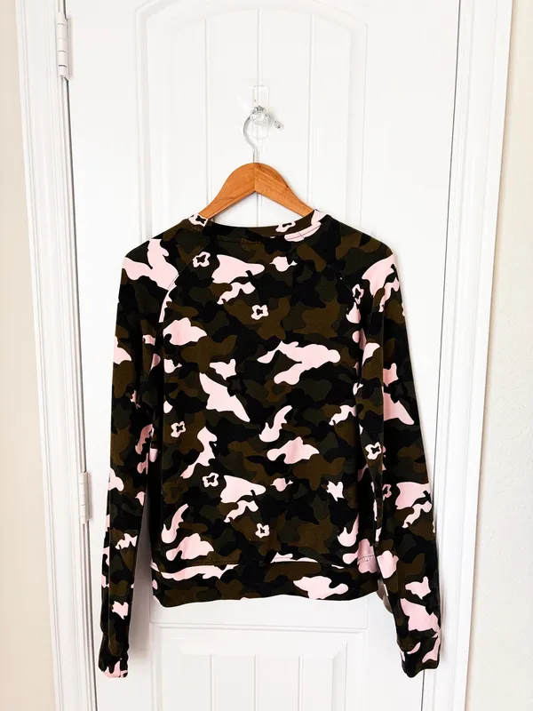 The Upside Forest Camo Bondi Crewneck Sweatshirt Size 6 - Image 4