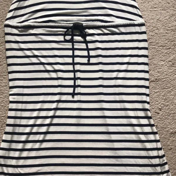 Striped‎ stretch tie waist midi dress - Image 3