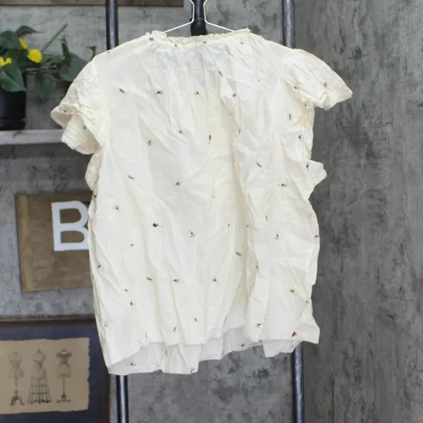 Black Tape Trendy Plus Size Printed Cotton Flutter-Sleeve Top Ivory Off White 2X - Image 2