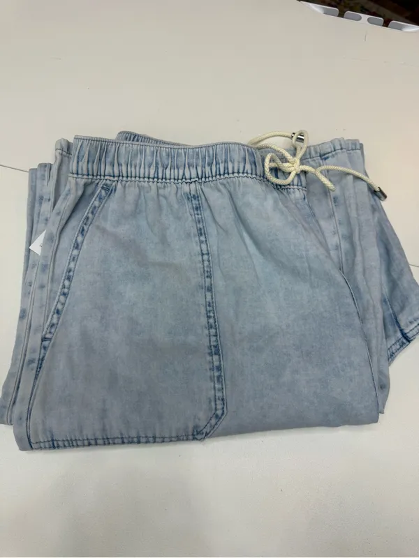 Michael Kors Light Blue Wide-Leg Drawstring Jeans size L - Image 15