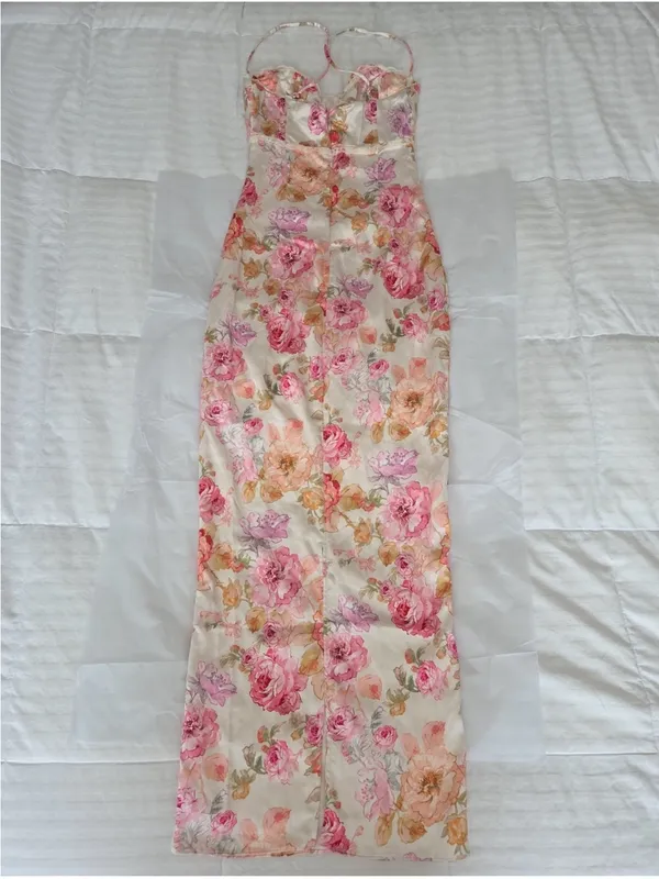 House of CB JOSEFINA Ivory Floral Maxi Dress - Image 9