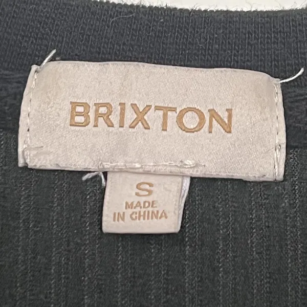 Brixton Sweater Womens Small Black Corduroy Crewneck Pullover Emo Goth Dark - Image 6