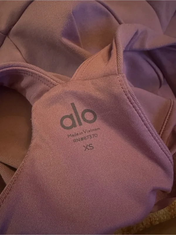 ALO Yoga Airbrush Real Dress Soft Mulberry Pink XS tennis preppy racerback vneck - Image 2