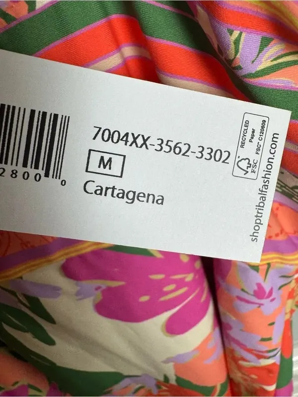 Tribal 7004XX-3562-XIX Palms-Flatten It Gathered Swimsuit-Cartagena M NWT - Image 7