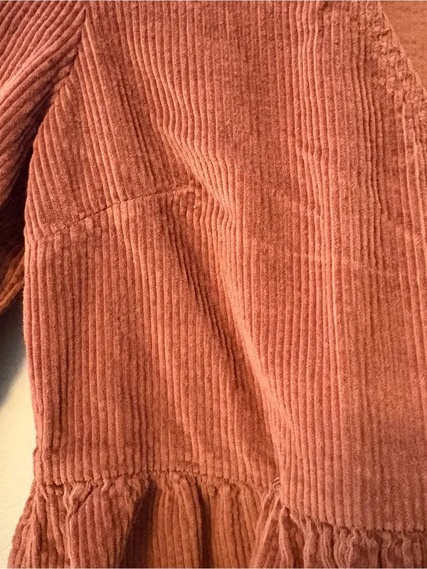 American Eagle brown corduroy wrap mini dress size small fall autumn preppy - Image 5
