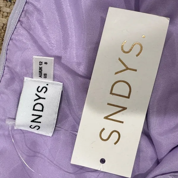 REVOLVE- SNDYS ANGEL Strapless Satin TOP IN LILAC US 8 NWT!!! - Image 6
