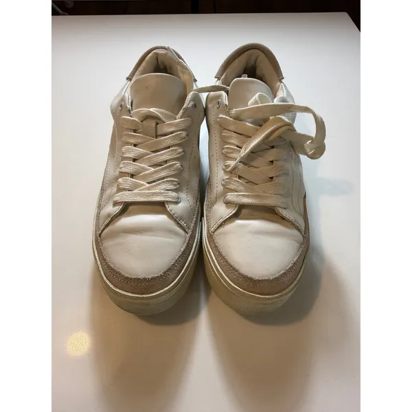 AllSaints Trish Leather Platform Sneakers Chalk White Women's Size 9 - Image 2