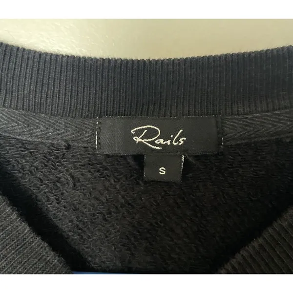 Rails Sweatshirt Womens S Small Black Ramona Bronze Star Embroidered Pullover - Image 5