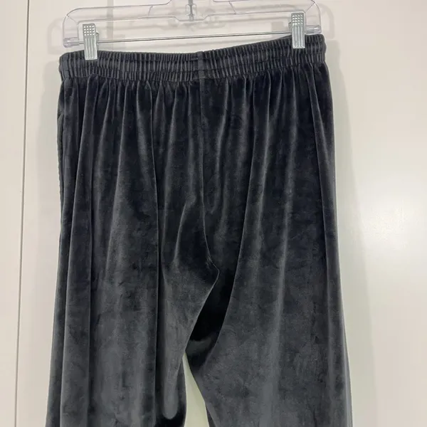 Victoria's Secret PINK Medium Black Y2K Velvet Wide Leg Pants with Pockets - Image 5