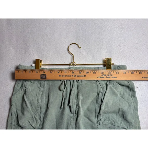 T&S by Thread & Supply Cargo Pants Sage Green Wide Leg XL Drawstring Waist - Image 7