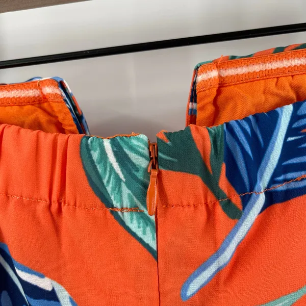 LULU'S Jumpsuit Extra Small Luxe Luau Orange Tropical Floral NWT Strapless Beach - Image 10