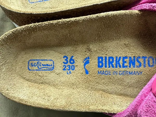 Birkenstock® Suede Siena Soft Footbed Sandals in Fuchsia Tulip - Image 5