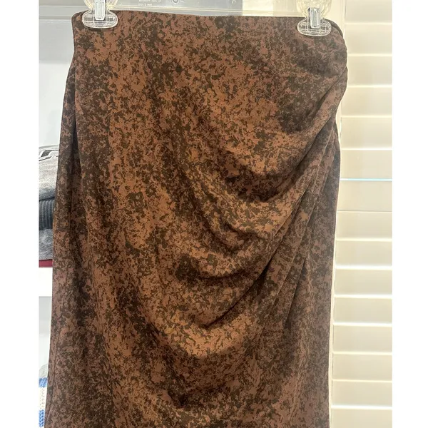Open Edit Boho Brown Tulip Hem Flowy Knee Length Festival Earthy Skirt S NWT - Image 3