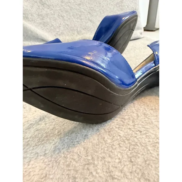 Marc Fisher Joey Cobalt Blue Patent Peep Toe d'Orsay Heels Womens 8M MFJOEY - Image 8