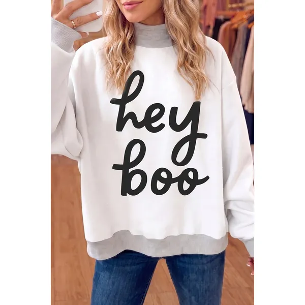 Reversible Halloween Graphic Mock Neck Tunic Sweatshirt - XL - Image 7
