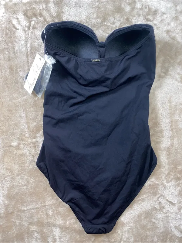 Anne Cole Black Twist-Front Bandeau One-Piece Swimsuit - Image 3