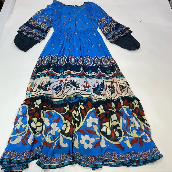 FARM Rio Anika Tiles Blue Maxi Dress Size XS - Image 4