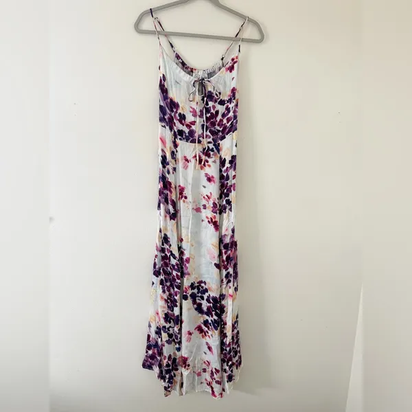 Revolve NWT- SOMEDAYS Lovin Lonely Ivory Floral Print Side Slit MaxiDress size xs - Image 10