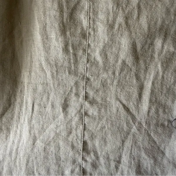 Old Navy Sage Short-Sleeve Button Front Linen Top - Image 5