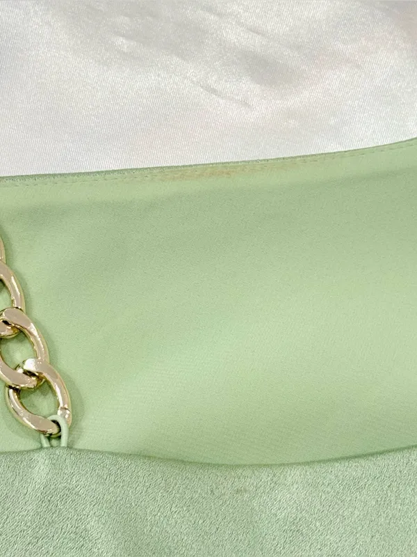 Alice + Olivia Karoline Cutout Mini Dress 6 Green Satin Cocktail Party Spring - Image 14