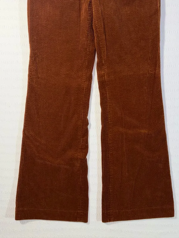 Zara Womens Corduroy Mid Rise Wide Leg Pant Size S Minimalist Preppy - Image 4