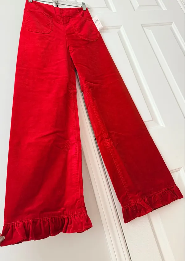 Anthropologie Maeve The Colette Crop Velvet Wide-Leg Pants:, Size 24 Tall - Image 10