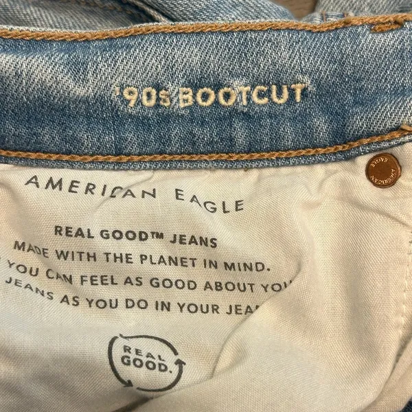 American Eagle 90’s bootcut distressed knees light wash comfort waist jeans 2reg - Image 5