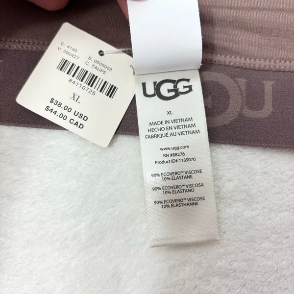 UGG Mauve‎ Brown Logo Elastic Scoop Bralette Size XL NEW - Image 6