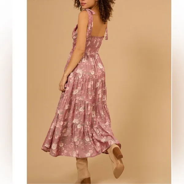 Altar'd State Floral Print Fit & Flare Midi Dress(Size Large) - Image 2